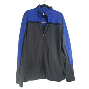 Nike Dri-Fit Nike Elite Adult Blue Zip Perforated Sleeve Mens XL Athletic Sporty